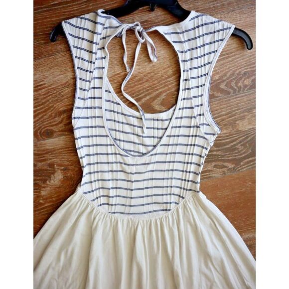 Free People Beach OB1715132 MD Off White Striped Alana Open-Back Midi Dress - Picture 10 of 11